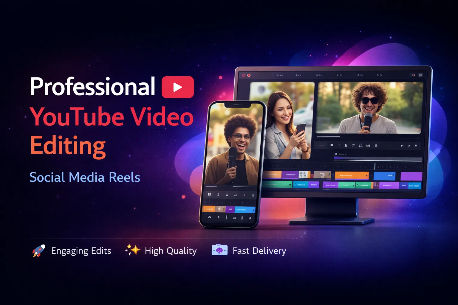 I will do professional youtube video editing and social media reels